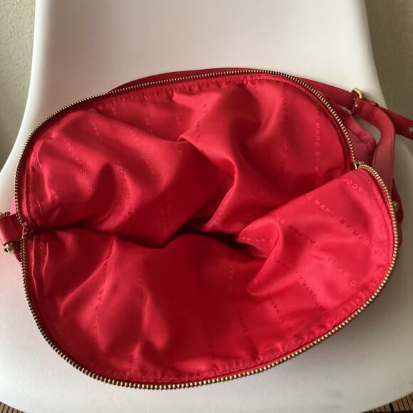 Marc by Marc Jacobs Bag Nylon Natasha Large Crossbody Shoulder Pink Watermelon - Picture 15 of 16